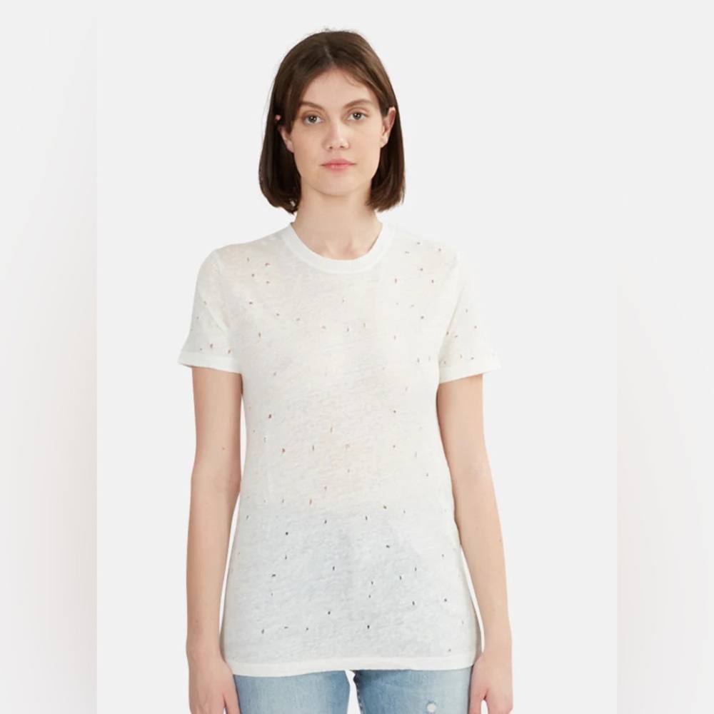 LOT of 3 IRO Clay Distressed Tees - Cream, Pink and Blue